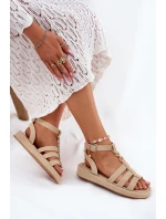 Dámské Sandály Na Platformě Se Zlatým Detailem Béžové Kartia