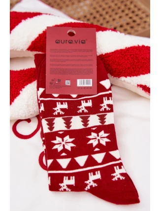 Pánské Vánoční Pestré Ponožky S Jelečem Červené Pánské Vánoční Pestré Ponožky S Jelečem Červené