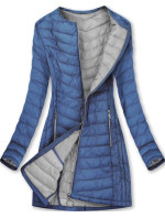 Dlouhá modrá dámská bunda (21809)