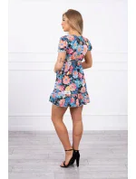 Květinové šaty s výstřihem do V černé Květinové šaty s výstřihem do V černé