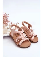 Dětské pletené nazouvací sandály Růžove Tracy
