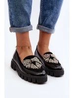 Lakované dámské mokasíny Laura Messi 2785 černé