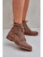 Šněrovací Boty S Vyřezávaným Vzorem S.Barski HY51-136 Hnědé