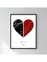 Personalizovaný magický fotoobraz v rámu - 40x50 - Dvě místa, jedno srdce Personalizovaný magický fotoobraz v rámu - 40x50 - Dvě místa, jedno srdce