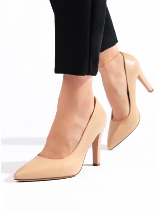 Moderní lodičky hnědé dámské na širokém podpatku Moderní lodičky hnědé dámské na širokém podpatku