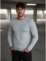 Pánské šedé tričko FashionStreet s dlouhým rukávem LX0578 Pánské šedé tričko FashionStreet s dlouhým rukávem LX0578