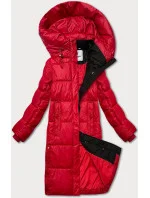 Červená dámská zimní bunda s kapucí Glakate (LU-238001#) Červená dámská zimní bunda s kapucí Glakate (LU-238001#)