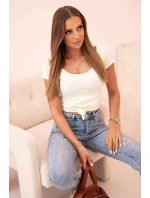 Dámská klasická bavlněná blůza s krátkým rukávem modrá