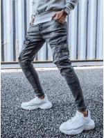 Pánské bojové džínové kalhoty tmavě šedé FashionStreet UX3260