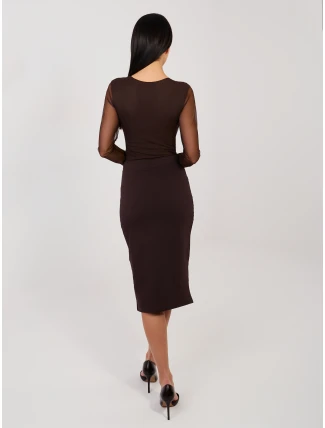 Sukně RV SD 7847.80 tmavě hnědá