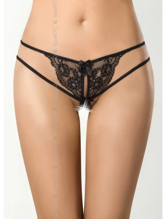 Tanga Peanut tarte V-7848 černá/béžová - Axami