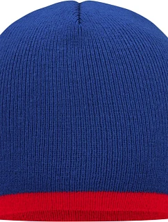 Daiber MB 7584 Pletená čepice s kontrastním lemem 03.7584 royal/red