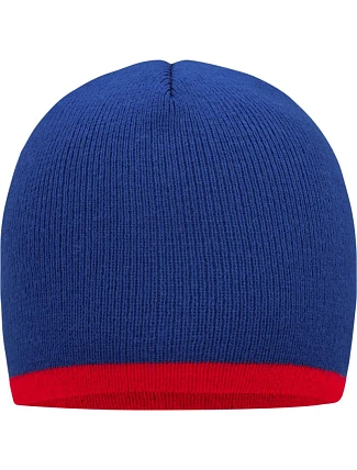 Daiber MB 7584 Pletená čepice s kontrastním lemem 03.7584 royal/red Daiber MB 7584 Pletená čepice s kontrastním lemem 03.7584 royal/red
