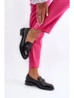 Dámské lakované mokasíny černé Nerilaja