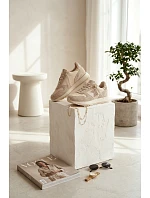 Kožené Semišové Dámské Tenisky Na Platformě Kobbo 100103 Béžové