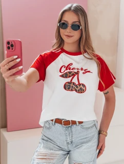 Dámské tričko s 3D efektem CEKINKA červená FashionStreet RY2866