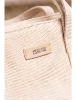 Kožená kabelka na zip typu Shopper Big Star RR574073 Béžová