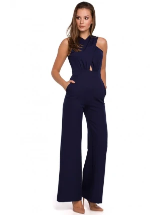 K029 Kombinéza s překříženými předními díly - tmavě modrá