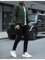 Pánská prošívaná bunda bomber zelená TX2211A