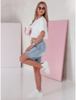 Dámské džínové šortky s páskem SHORTIVA modré FashionStreet SY0476