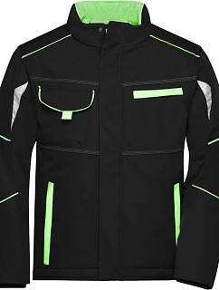Daiber JN 853 Pracovní zimní softshellová bunda - Color 02.0853 black/lime green