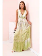 Dámské viskózové šaty s výšivkou oliva Dámské viskózové šaty s výšivkou oliva