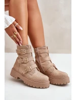 Zateplené dámské boty se zdobením béžové Ciascia