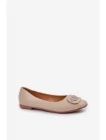 Baleríny Na Ploché Podešvi S Ozdobou Béžové Ainoria