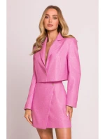 M853 Oříznuté sako - fuchsiová