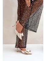 Dámské lodičky na jehlovém podpatku SQC-118 / 204794 Zlatá - GIVANA