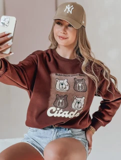 Dámská oversize mikina s medvídky MISOBEARS vínová FashionStreet BY1434