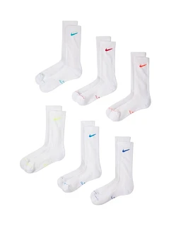 Ponožky Nike Everyday Elevated, 6 párů, bílé, HQ8021 906 , velikosti 38–42,5