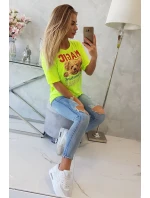 Halenka s potiskem Magic yellow neon