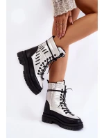 Dámské šněrovací sněhule Vinceza 23-34586 bílo-černé