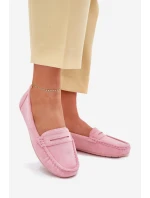 Dámské semišové mokasíny světle růžové Lenvie
