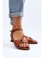 Zazoo 40182 Dámské kožené sandály hnědé
