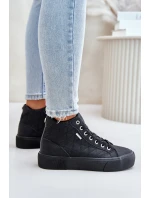 Zateplené Dámské Tenisky S Prošitím Big Star OO274A480 Černé Zateplené Dámské Tenisky S Prošitím Big Star OO274A480 Černé