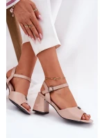 Dámské Sandály Na Podpatku Vinceza 62235 Béžové