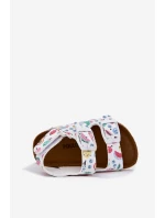 Dětské sandály na korkové podrážce s přezkami ovoce bílé Thessa