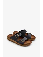 Lehké pohodlné pánské pantofle s přezkami Inblu tmavě modrá