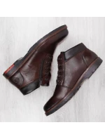 Kožené pohodlné zateplené boty Rieker M RKR625 brown