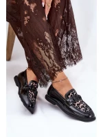 Kožené Lakované Mokasíny S Mřížkou Černé Vinceza 31931
