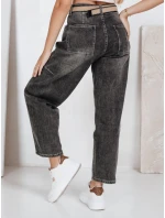 Dámské široké džíny s páskem černé FashionStreet UY2744 Dámské široké džíny s páskem černé FashionStreet UY2744
