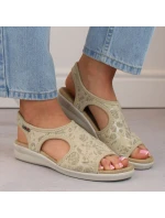Dámské pohodlné nazouvací sandály béžové Unisoft 7196