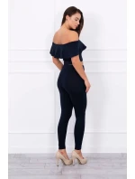 Souprava s volánkovým lemem námořnická modř