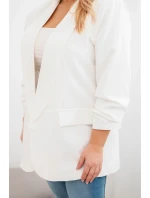 Dámská sako Plus Size elegantní ecru