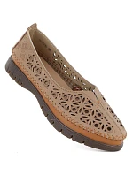 Sergio Leone SP006 hnědá kožená prolamovaná dámská polobotka