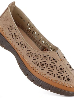 Sergio Leone SP006 hnědá kožená prolamovaná dámská polobotka