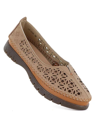 Sergio Leone SP006 hnědá kožená prolamovaná dámská polobotka