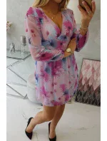 Vzdušné šaty s květinovým motivem modré